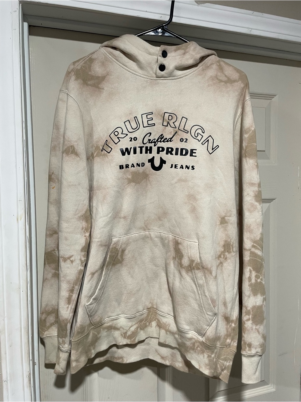 True Religion Beige Tie-Dye Logo Hoodie